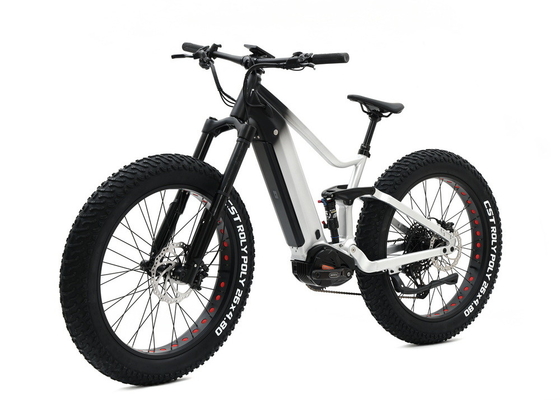 Alloy Suspension Frame Fat Tire Bike , Pedal Assist Fat Bike Mid Drive Motor