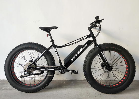 Alloy Frame Motorized Fat Tire Bike , Pedal Assist Fat Bike Forged Stem