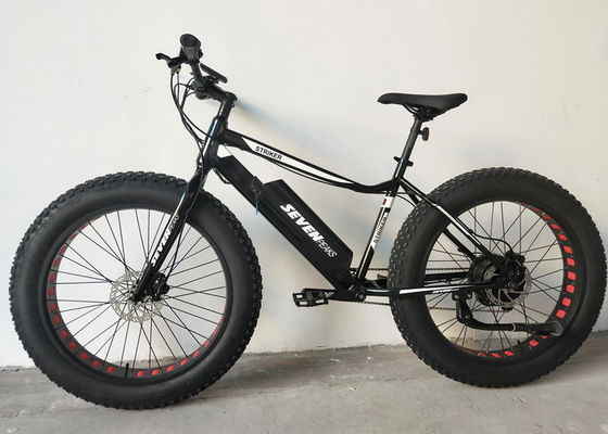 Alloy Frame Motorized Fat Tire Bike , Pedal Assist Fat Bike Forged Stem