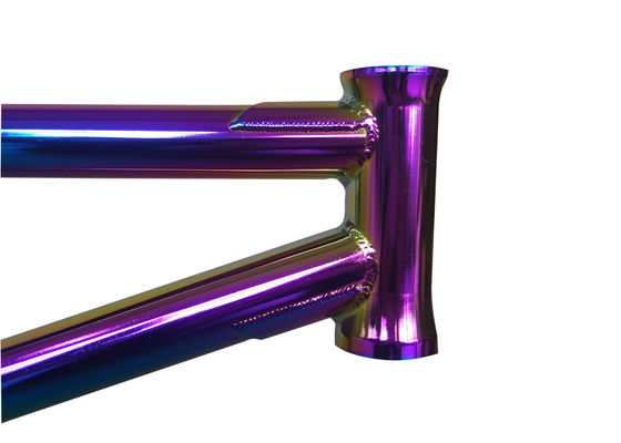 20 Inch BMX Bicycle Rainbow Frame Oil Slick Full crmo Top Tube 20.75"RC 336mm Integrated Head TubeMid bb Removable Brake